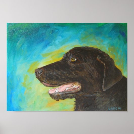 Schwarzes Labrador Retriever Painting Poster Art P (Vorne)