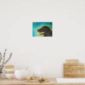 Schwarzes Labrador Retriever Painting Poster Art P (Küche)