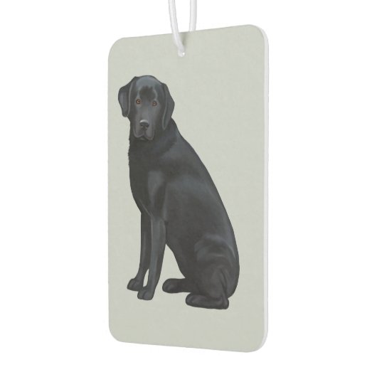 Schwarzes Labrador Retriever Portrait Autolufterfrischer (Links)