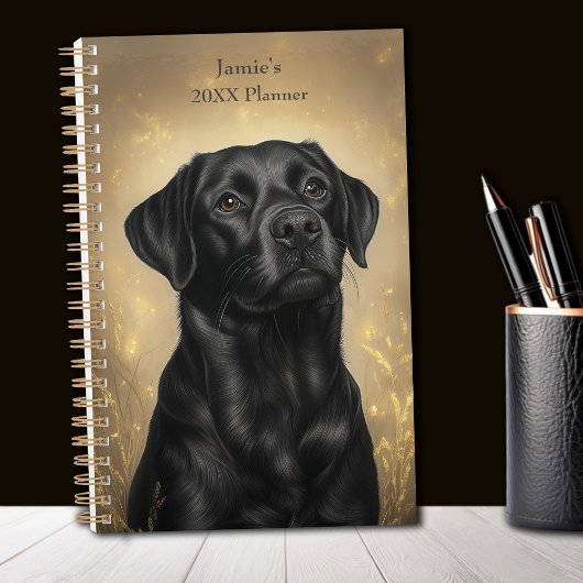 Schwarzes Labrador Retriever Portrait Personalisie Planer