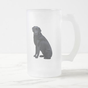 Schwarzes Labrador retriever-Porträt Mattglas Bierglas
