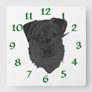 Schwarzes Labrador retriever Quadratische Wanduhr