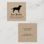 Schwarzes Labrador Retriever Silhouette Black Lab Quadratische Visitenkarte (Vorne/Hinten)