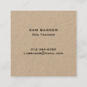 Schwarzes Labrador Retriever Silhouette Black Lab Quadratische Visitenkarte (Rückseite)