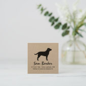 Schwarzes Labrador Retriever Silhouette Black Lab Quadratische Visitenkarte (Stehend Vorderseite)