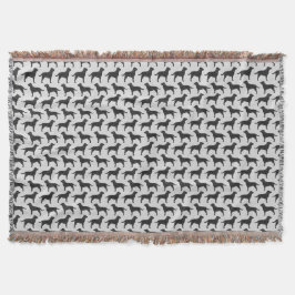 Schwarzes Labrador-Retriever-Silhouette-Muster Decke