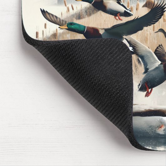 Schwarzes Labrador Retriever und Enten Mousepad (Ecke)