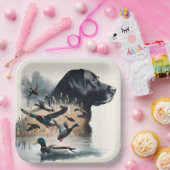 Schwarzes Labrador Retriever und Enten Pappteller (Party)
