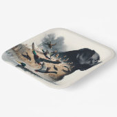 Schwarzes Labrador Retriever und Enten Pappteller (Gewinkelt)