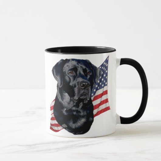 Schwarzes Labrador retriever und Flagge Tasse (Rechts)