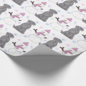 Schwarzes Labrador retriever und Schneemann Geschenkpapier (Ecke)