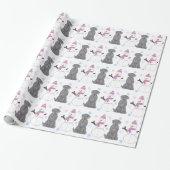 Schwarzes Labrador retriever und Schneemann Geschenkpapier (Ungerollt)