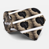 Schwarzes Labrador Retriever Welpe auf Holz Krawatte (Gerollt)