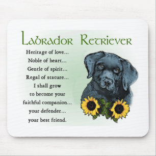Schwarzes Labrador Retriever Welpengeschenke Mousepad