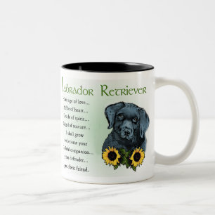Schwarzes Labrador Retriever Welpengeschenke Zweifarbige Tasse