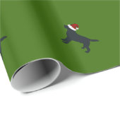 Schwarzes Labrador-Sankt-Verpackungs-Papier Geschenkpapier (Rolleneckpunkt)