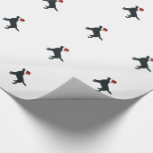 Schwarzes Labrador-Sankt-Verpackungs-Papier Geschenkpapier (Ecke)