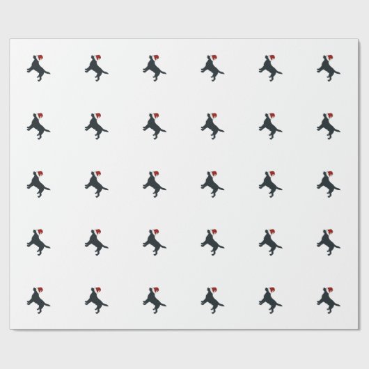 Schwarzes Labrador-Sankt-Verpackungs-Papier Geschenkpapier (Flach)