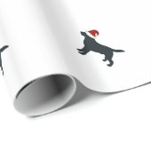 Schwarzes Labrador-Sankt-Verpackungs-Papier Geschenkpapier (Rolleneckpunkt)
