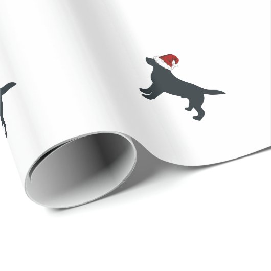 Schwarzes Labrador-Sankt-Verpackungs-Papier Geschenkpapier (Rolleneckpunkt)