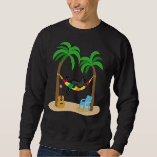 Schwarzes Labrador Schlafen in der Hängematte Sweatshirt