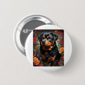 Schwarzes Labrador, schwarze Siege, Die verzaubert Button (Vorne & Hinten)