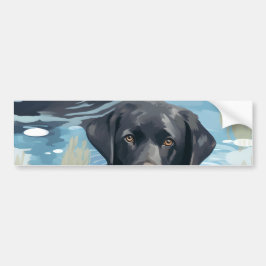 Schwarzes Labrador-Schwimmmuster Autoaufkleber