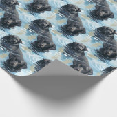 Schwarzes Labrador-Schwimmmuster Geschenkpapier (Ecke)
