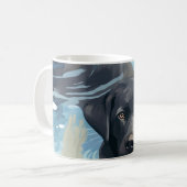 Schwarzes Labrador-Schwimmmuster Kaffeetasse (Vorderseite Links)