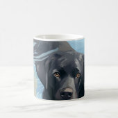 Schwarzes Labrador-Schwimmmuster Kaffeetasse (Mittel)