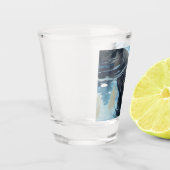 Schwarzes Labrador-Schwimmmuster Schnapsglas (Links)