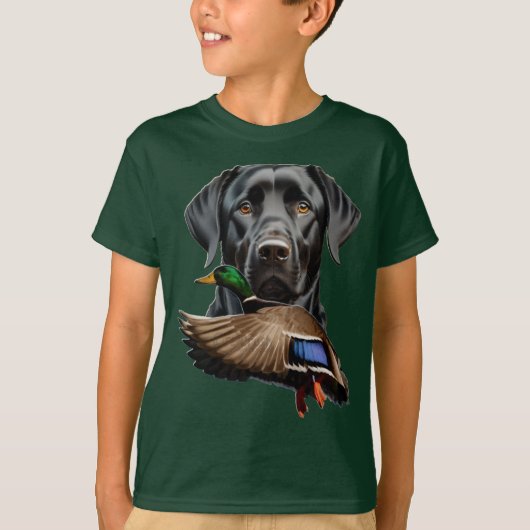 Schwarzes Labrador-Shirt für Kinder, Mallard-Shirt T-Shirt (Vorderseite)