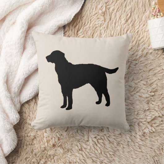 Schwarzes Labrador Silhouette Hundpilz Kissen (Decke)