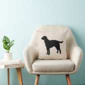 Schwarzes Labrador Silhouette Hundpilz Kissen (Stuhl )