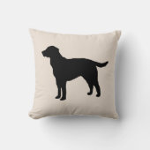 Schwarzes Labrador Silhouette Hundpilz Kissen (Vorderseite)
