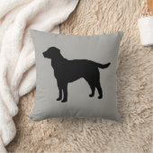Schwarzes Labrador Silhouette Hundpilz Kissen (Decke)