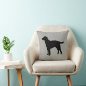 Schwarzes Labrador Silhouette Hundpilz Kissen (Stuhl )