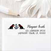 Schwarzes Labrador Sitting Nautical Rücksendeadres (Insitu)