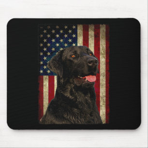 Schwarzes Labrador T-Shirt Geschenk USA-Flagge Lab Mousepad