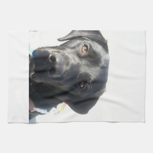 Schwarzes Labrador-Tee-Tuch Handtuch (Horizontal)