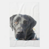 Schwarzes Labrador-Tee-Tuch Handtuch (Vertikal)