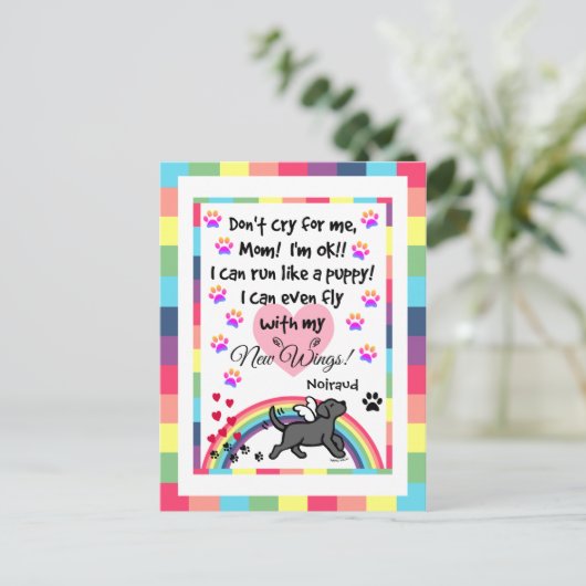 Schwarzes Labrador-Trottenerinnerungspostkarte Postkarte (Stehend Vorderseite)