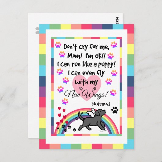 Schwarzes Labrador-Trottenerinnerungspostkarte Postkarte (Vorne/Hinten)