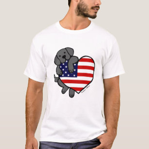 Schwarzes Labrador u. Cartoon des T-Shirt