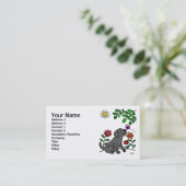 Schwarzes Labrador u. Grün Visitenkarte (Stehend Vorderseite)