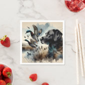 Schwarzes Labrador und Enten Serviette (Beispiel)