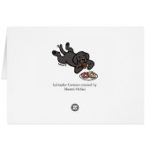 Schwarzes Labrador und Krapfen, die an Sie denken (Rückseite Horizontal)