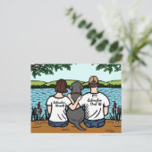 Schwarzes Labrador und Mama und Vater Postkarte (Stehend Vorderseite)
