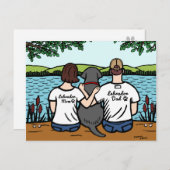 Schwarzes Labrador und Mama und Vater Postkarte (Vorne/Hinten)