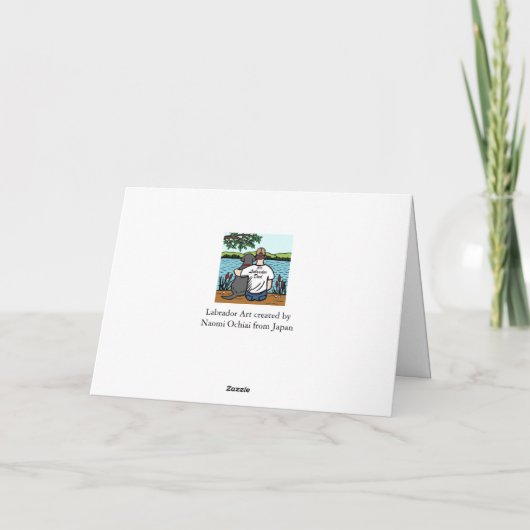 Schwarzes Labrador und Vater Karte (Rückseite)